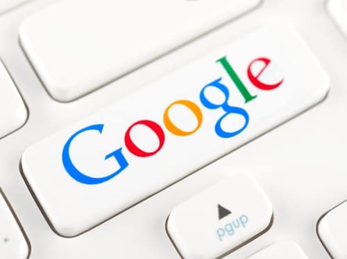 Google logo on the keyboard